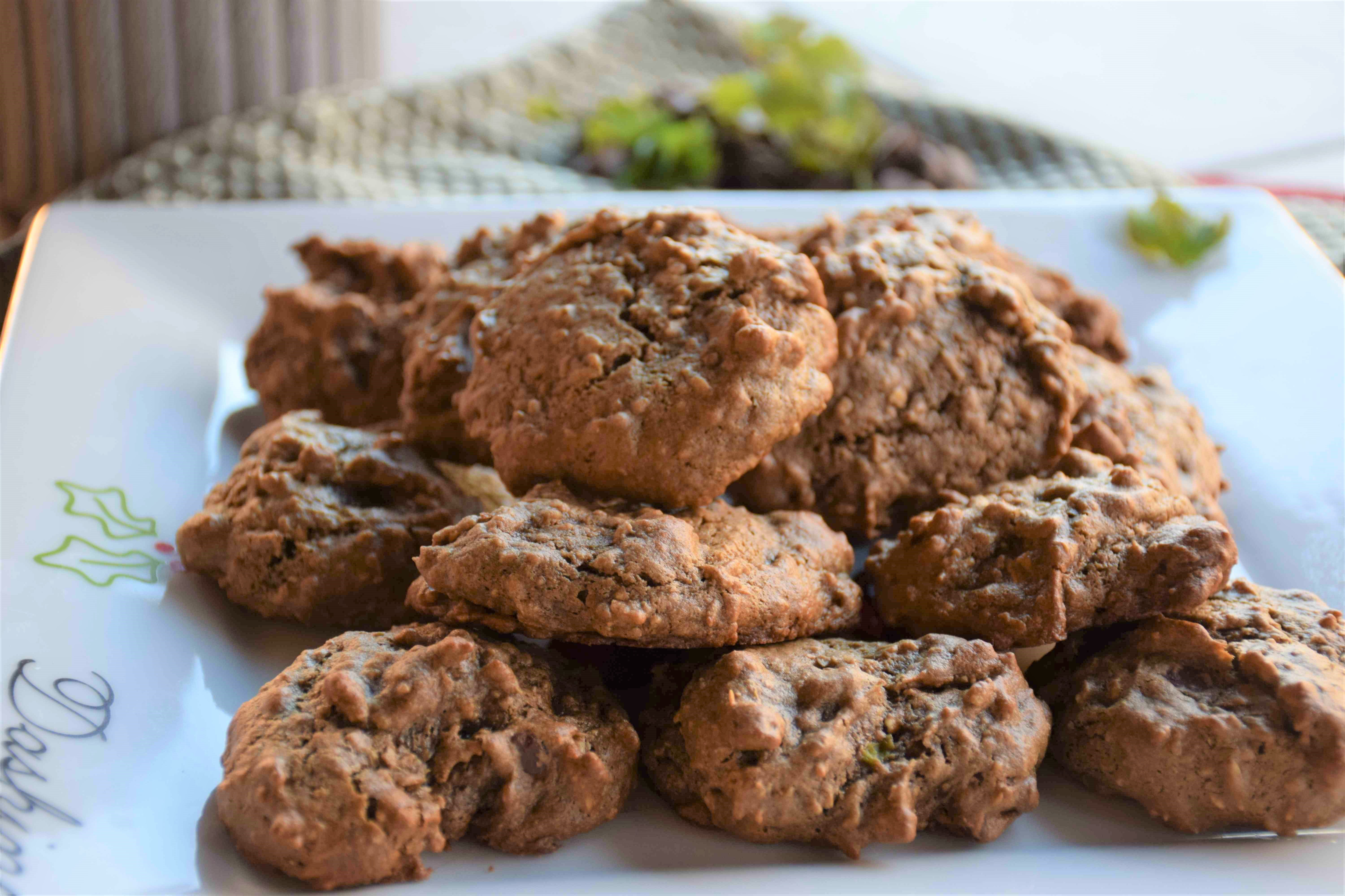 Oatmeal Peppermint Chocolate Cookies