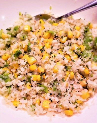 Cauliflower Rice with Corn and Green Chile